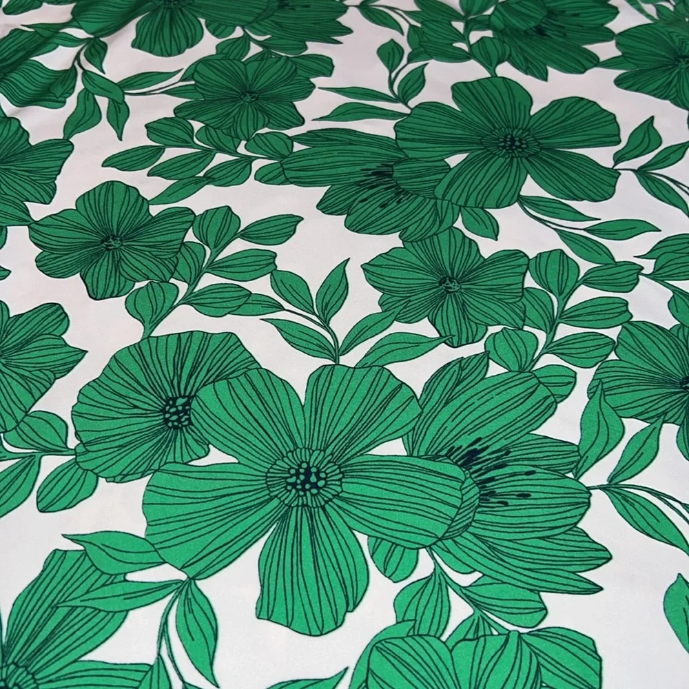 NWOT J.Crew Matte Jersey Turtleneck Kelly Green Botanical Print Size Medium - Picture 6 of 10